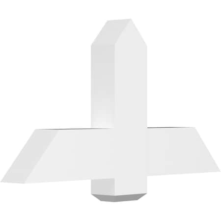Ekena Millwork Eugene Architectural Grade PVC Gable Bracket, 36"W x 19 1/2"H x 4"D x 6"F, 13/12 Pitch GBP036X20X0406EUG00